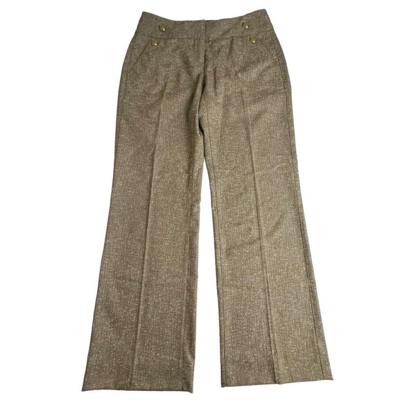 Cabi Womens Tan Spotted Mid Rise Wide‎ Leg Dress Pants 4 Style 377 - Picture 2 of 10